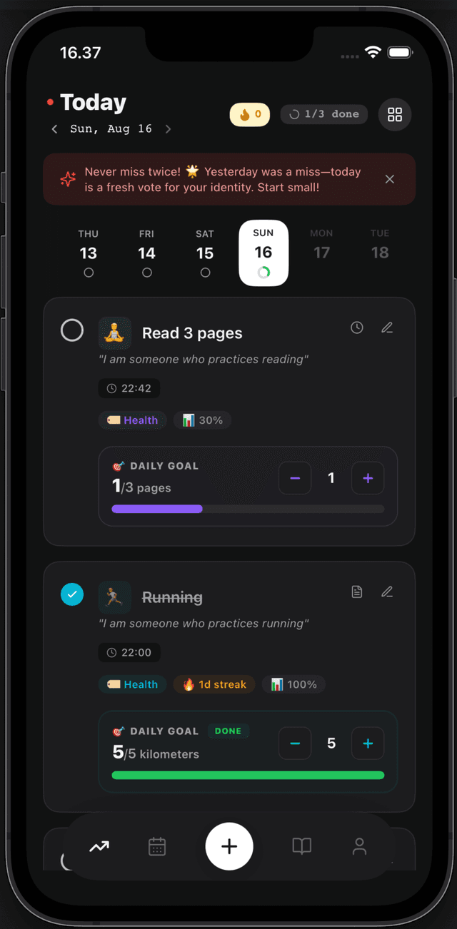 Habit Tracker & Daily Routine App Screenshot 1